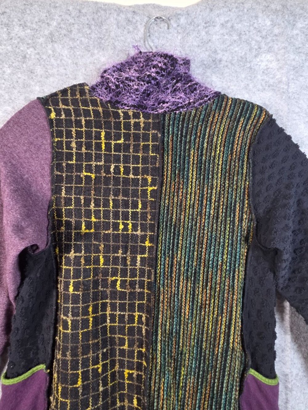 Hand Jive Wearable Art Patchwork Jacket Lagenlook Boho Avant Garde Size Large - Picture 7 of 9